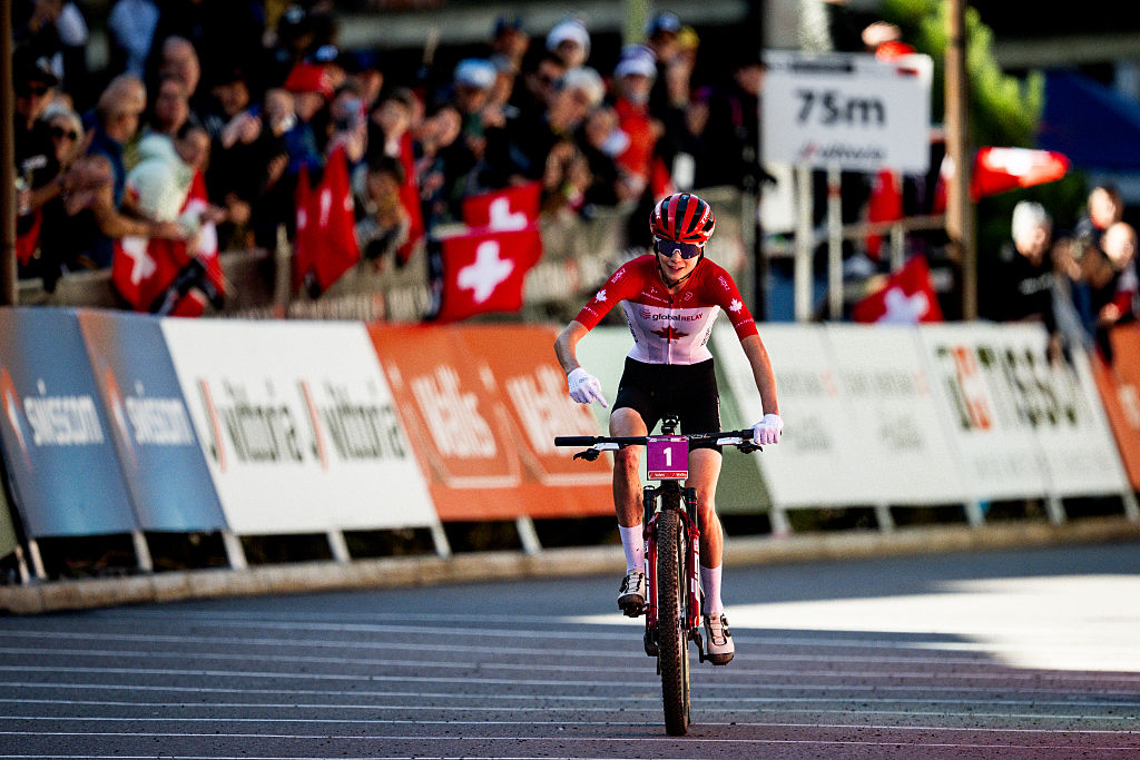 Isabella Holmgren of Canada Wins the Women's U23 race during the UCI Mountain Bike World Championship Valais 2025 on September 14, 2025 in Crans-Montana, Switzerland.