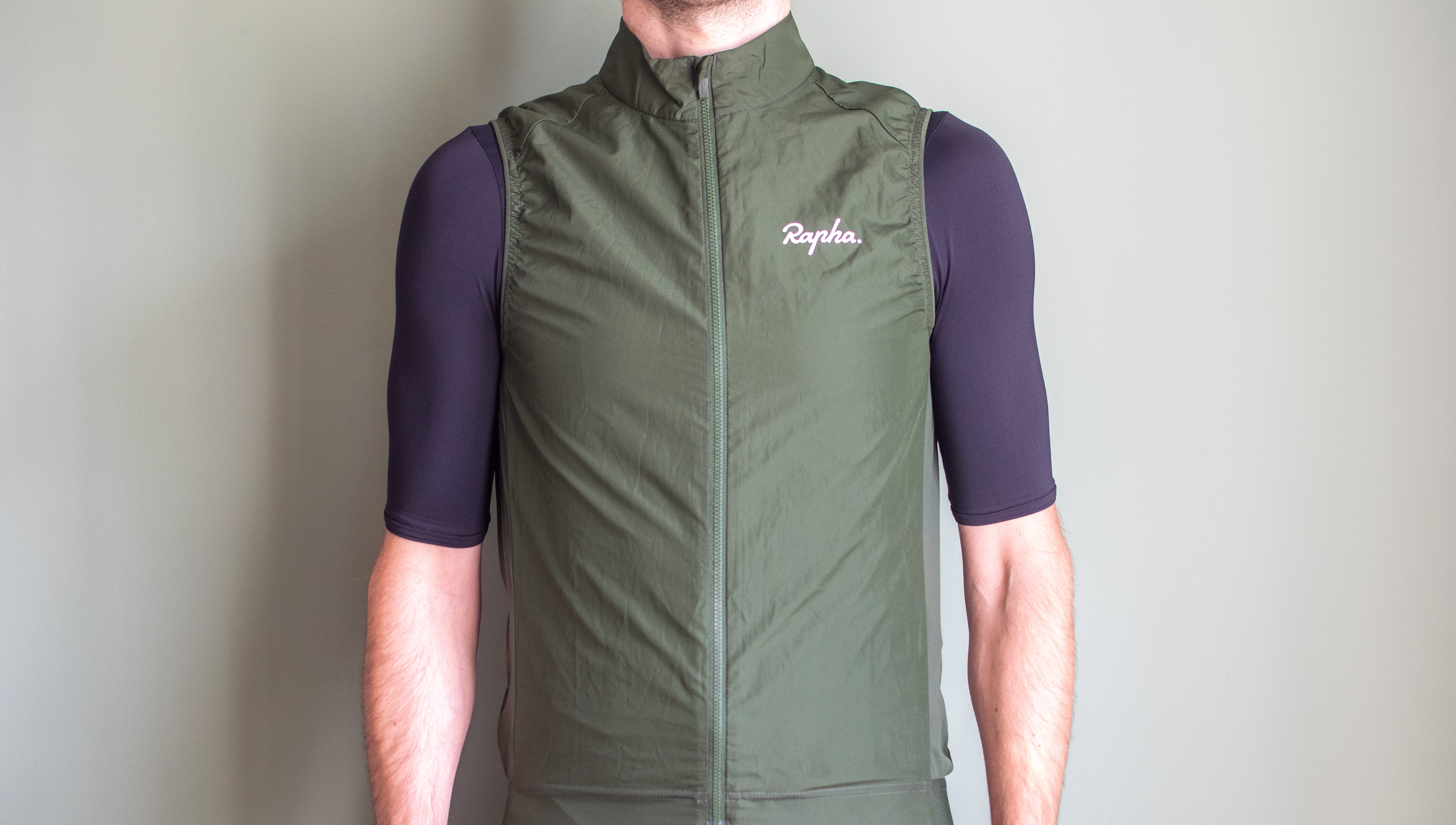 A Rapha Core gilet in green